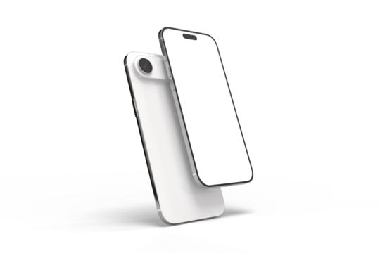 Realistic Smartphone 17 with blank screen mockup, slim phone air in isolated. Perfect for presenting mobile apps, UI UX concepts, Ads, branding, digital product displays, website, gadget device