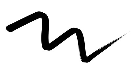 Black brush stroke isolated on transparent background for artistic design element and abstract expression concept