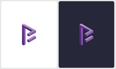 3D Monogram P and W Logo Design