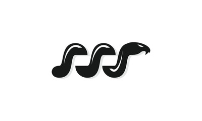 Negative Space Snake Logo Design