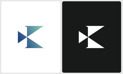 Radial K Letter Monogram Logo