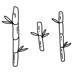 Hand Drawn Bamboo Vector Illustration – Minimal Japanese Style