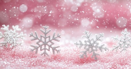 White snow falling on a pink background, high resolution, high quality, pink color, texture, pattern, seamless .