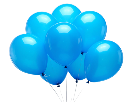 Bright Blue Balloons Transparent PNG
