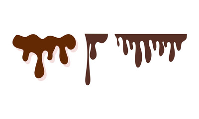 Brown dripping substance icon representing liquid or paint effects isolated on transparent background