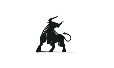 Powerful Bull Silhouette Logo