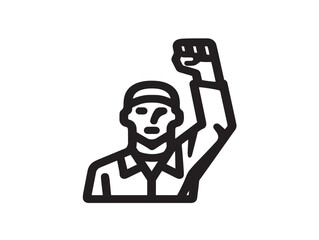 Minimal Activism Icon with Bold Clean Vector Art