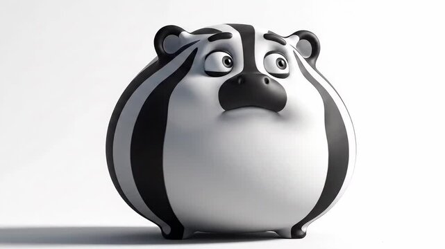 Cute cartoon badger character with black and white stripes.