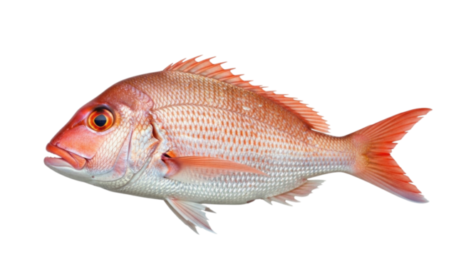 Fresh Red Snapper Fish transparent bg, cutout PNG
