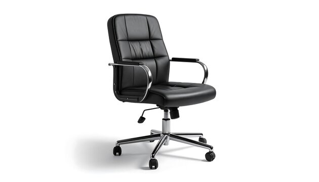 Black office chair on white background