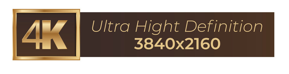 4k ultra high definition 3840x2160 banner with gold accents.