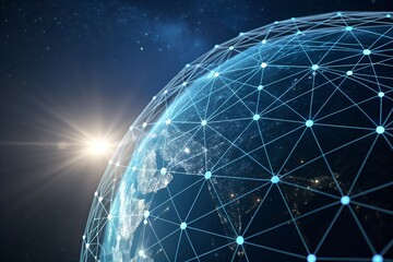 Global Network Connection Digital Communication Internet Technology and International Connectivity Concept