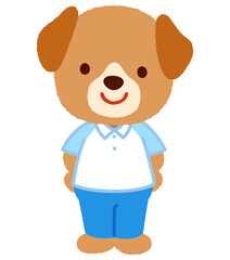 かわいいイヌのキャラクター　スタッフ　店員