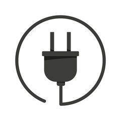 Power plug icon. Electric current symbol. Energy connector Vector. Appliance power cord.