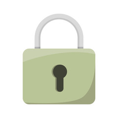 Padlock security icon. Closed lock symbol. Safe protection illustration. Vector access sign.