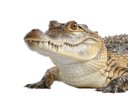 Crocodile encounter wetlands wildlife natural habitat isolated on transparent background