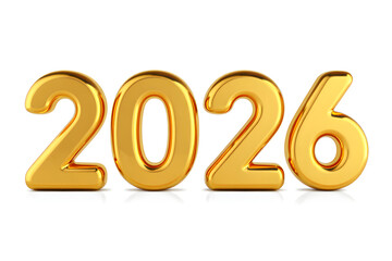 Golden 3d 2026 numbers showing future year and celebration ideas