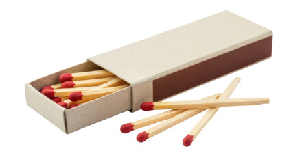 Opened Matchbox with Sticks transparent bg, cutout PNG