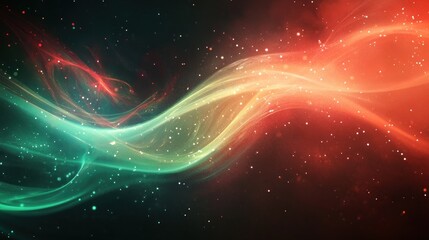 Fototapeta premium Abstract swirling, glowing lines of teal and orange in a dark background