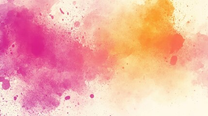 Fototapeta premium Abstract watercolor painting with vibrant pink and orange hues