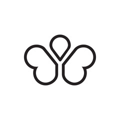 Monogram of the letter Y and balloon. Abstract, outline and elegant.