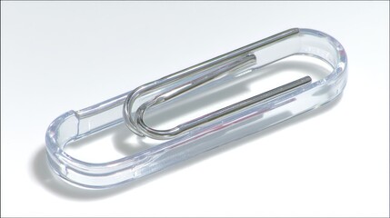 Transparent paperclip isolated
