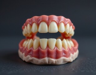 Realistic Dental Model Showing Upper and Lower Jaw with Teeth Structure