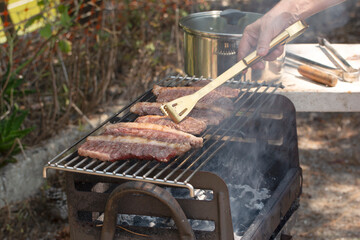 Fototapeta premium Picanha on the Grill - Outdoor Summer Barbecue