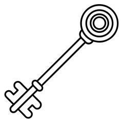 key ican line airt vactor outline Illustrations on white background.
