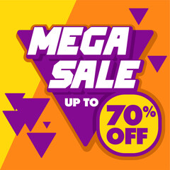 Flash Sale Promotion. Sale Banner with Percent Off. Special Offer Limited in Time. Get Extra Discount Invitation. Commercial Voucher Vector Illustration