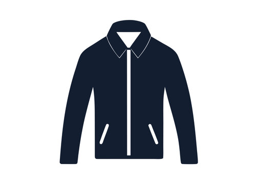 Jaket design black front and back site mocap
silhouette icon line airt vactor outline Illustrations on white background.
