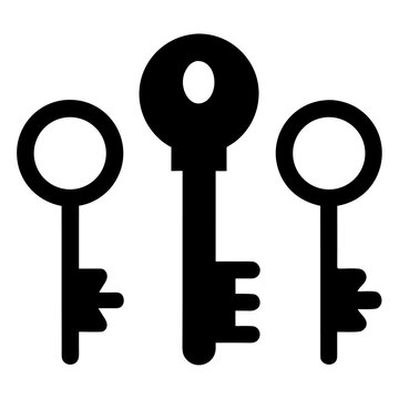 key ican line airt vactor outline Illustrations on white background.
