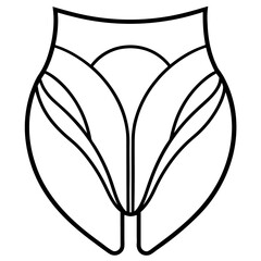 Human pelvic muscles  icon line airt vector outline Illustrations on white background.