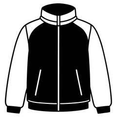 Jacket design black with white front and back site mocap silhouette icon line airt vector outline Illustrations on white background.
