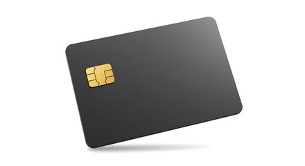 Black Credit Card with Chip and Numbers