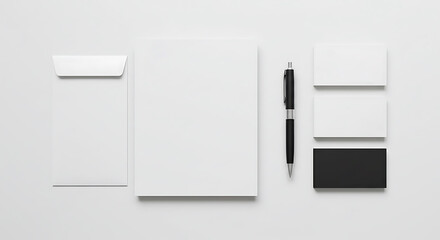 Stationery Mockup on White Surface