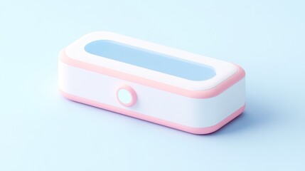 Pastel-colored rectangular box with a window