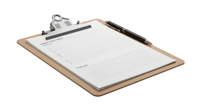 Medical Patient Information Form transparent bg, cutout PNG