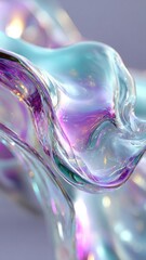 Dreamlike fluid shapes with vibrant holographic gradients