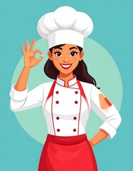 Cheerful chef giving okay sign