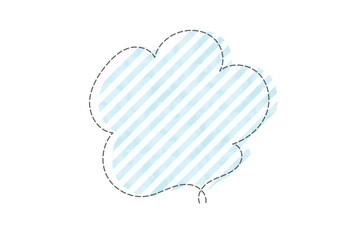 Hand Drawn Speech Bubble with Blue Striped Pattern