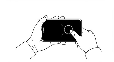 Person's hand actively interacting with a smartphone screen, tapping for engagement