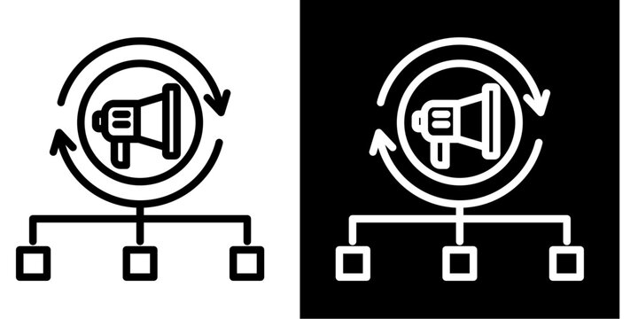 Social Media Automation  Icon Set White Style Collection
