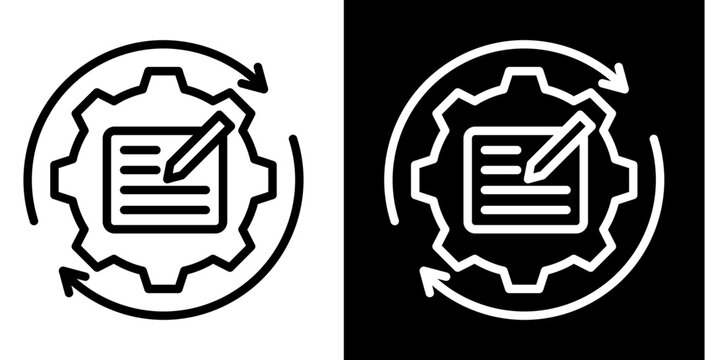 Content Automation  Icon Set White Style Collection
