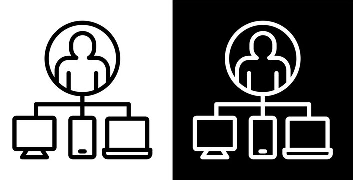 Customer Data Platform  Icon Set White Style Collection
