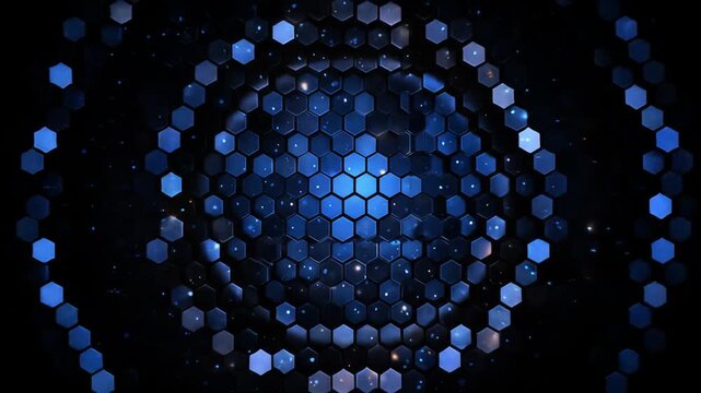 Abstract blue hexagon pattern