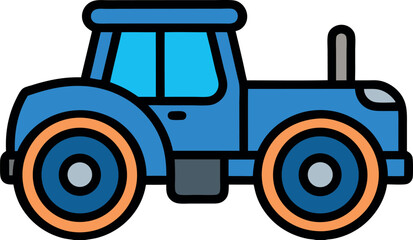 tractor cartoon icons, farming vehicle doodle, agriculture machine vector, rural transport icons, countryside tractor doodle, heavy machine vector, tiller agriculture doodle, cultivation tractor carto