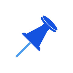Pushpin icon outline editable stroke line drawing eps.