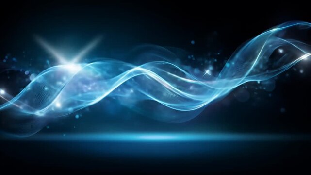 Abstract blue light waves