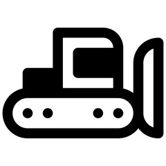 Obraz premium Snow plough. Outlined stroke vector icon with black-filled details.